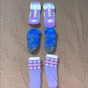 Casual Socks in Purple and Blue with Unique Designs